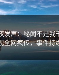 明星深夜发声：秘闻不是我干的！人人影视全网疯传，事件持续发酵