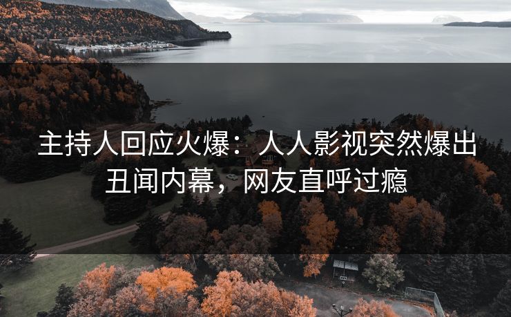 主持人回应火爆：人人影视突然爆出丑闻内幕，网友直呼过瘾