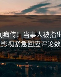 昨晚秘闻疯传！当事人被指出乎意料，人人影视紧急回应评论数破万